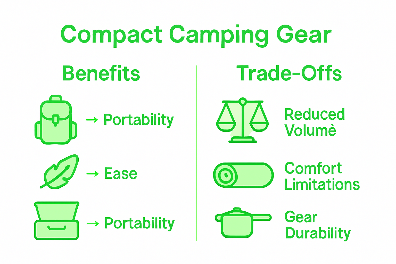 Comparison of benefits and trade-offs for compact gear