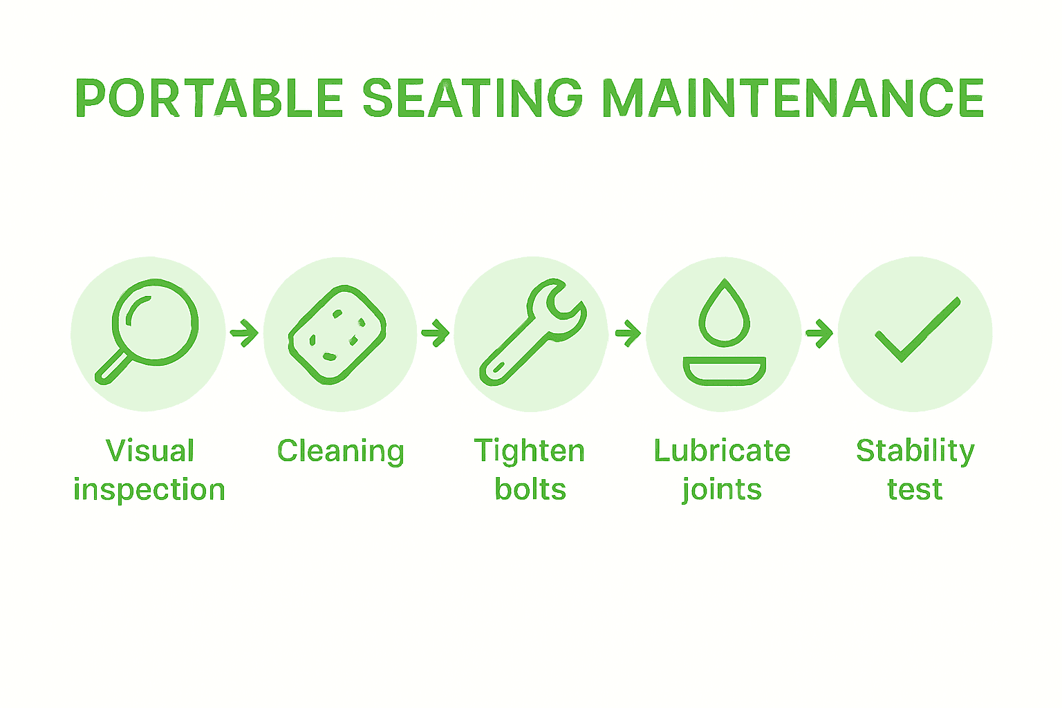 Infographic portable chair maintenance checklist