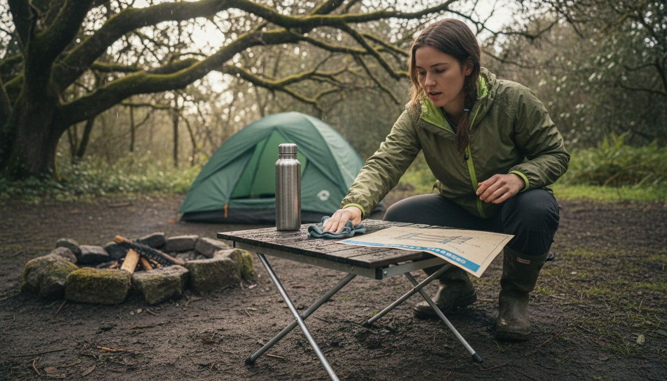 Camper cleaning modern foldable camp table