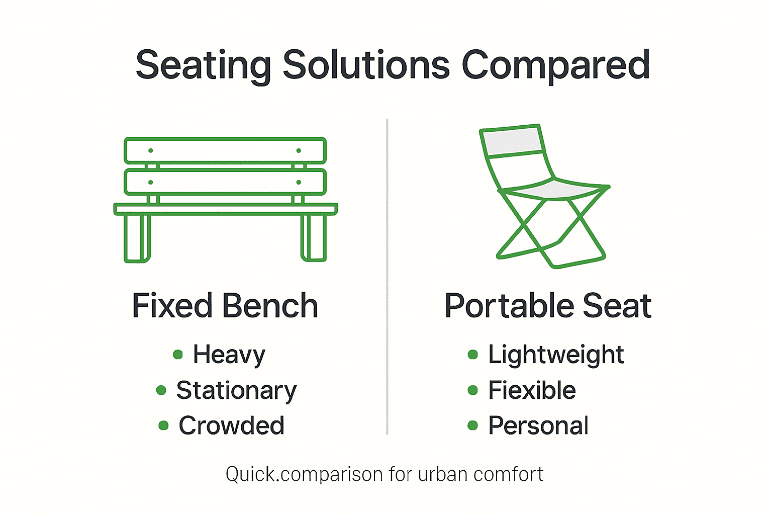 Infographic comparing portable vs fixed seating