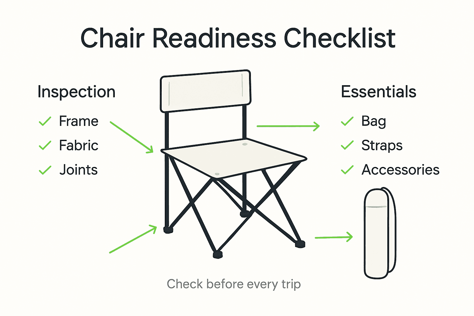 Infographic outlining chair travel checklist steps