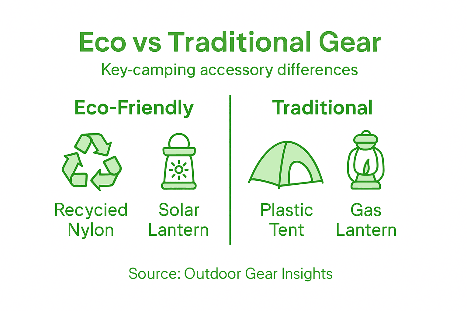 Infographic comparing eco-friendly and traditional gear