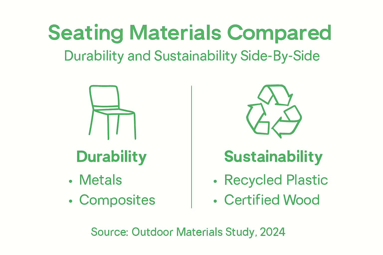 Infographic on seating material durability and sustainability