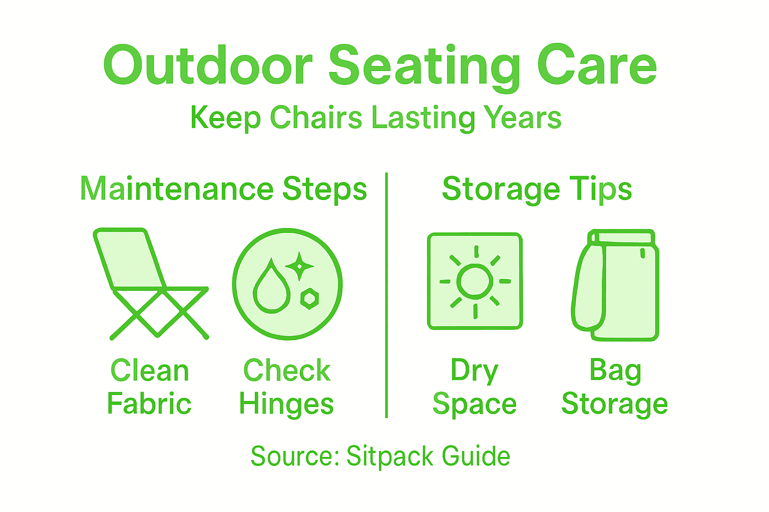 Infographic shows seating care and storage tips