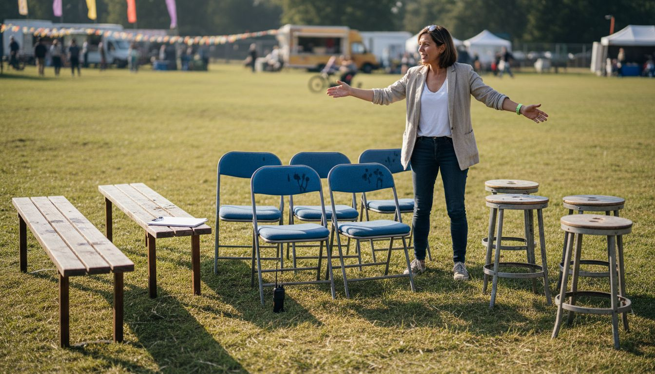 Planner comparing different outdoor seating types