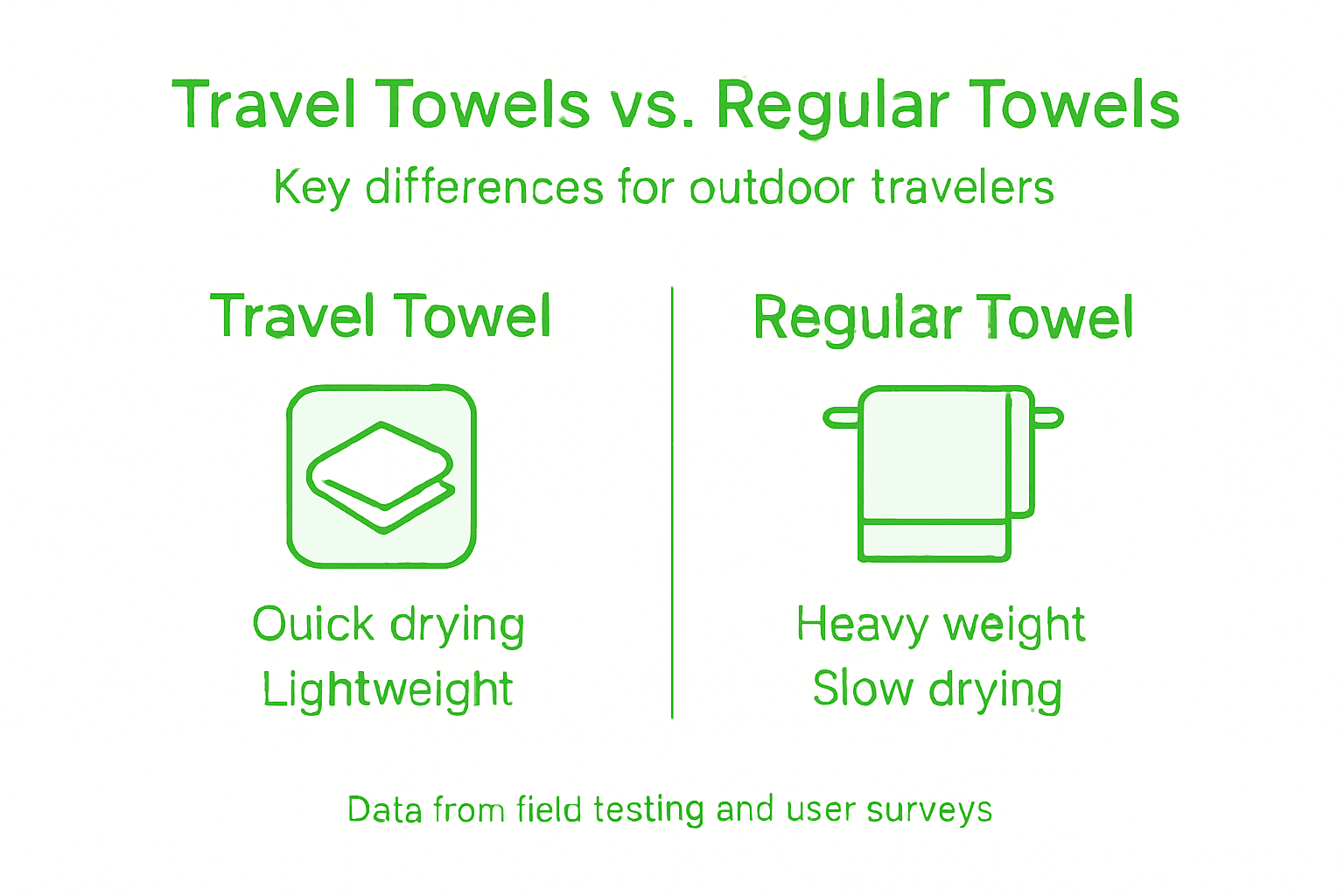 Infographic comparing travel and regular towels