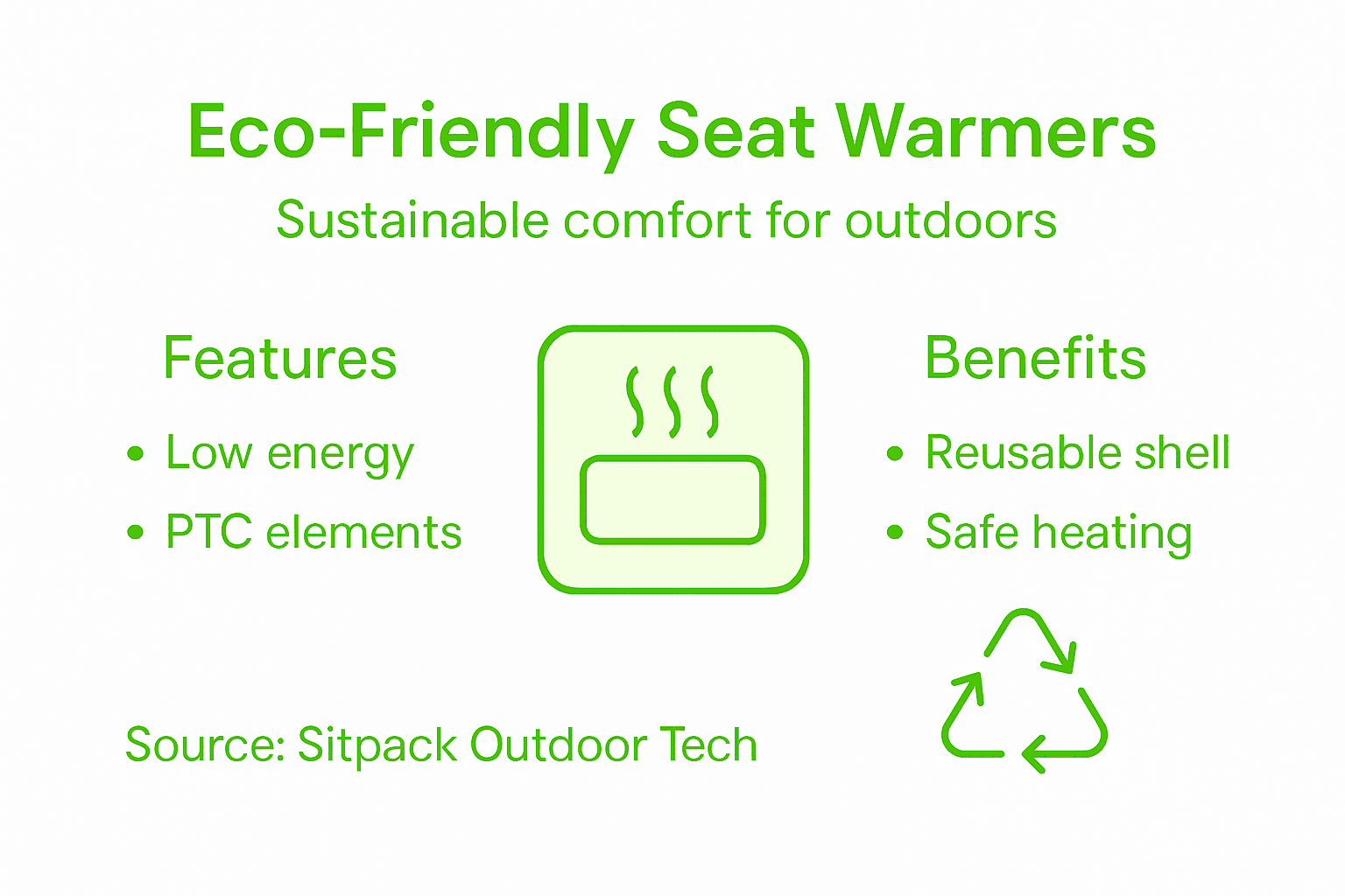 Infographic on sustainable seat warmer features