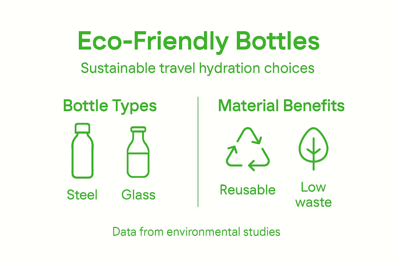 Infographic showing sustainable bottle materials