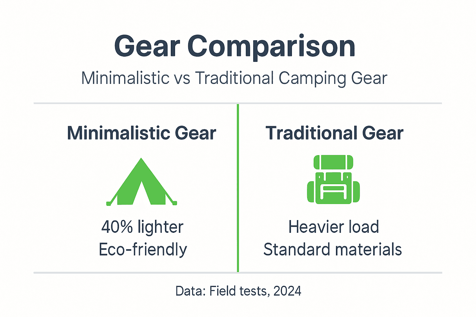 Infographic comparing minimalist and traditional gear