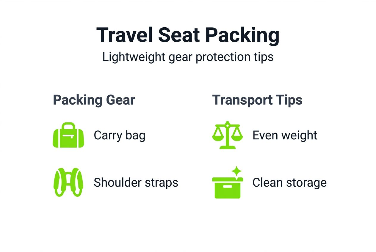 Infographic showing packing and transport practices