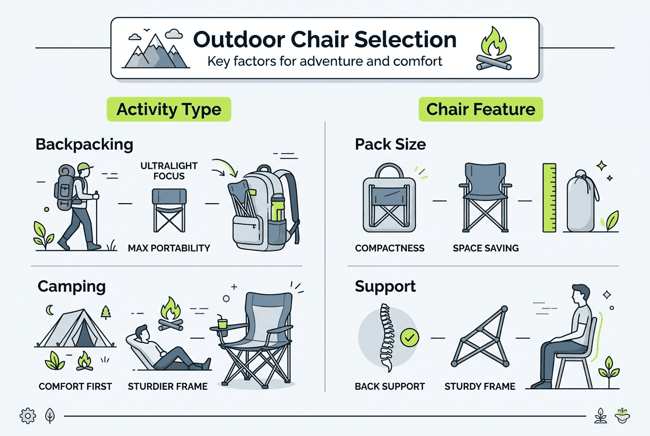 Infographic showing lightweight chair selection summary