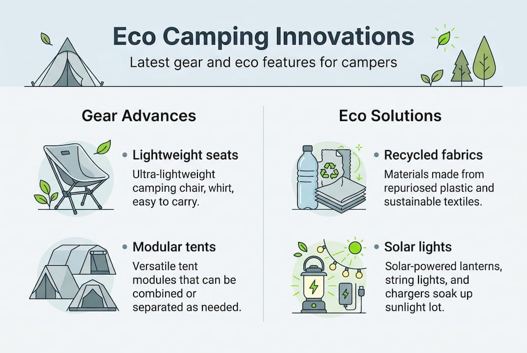 Infographic of eco-friendly camping gear innovations