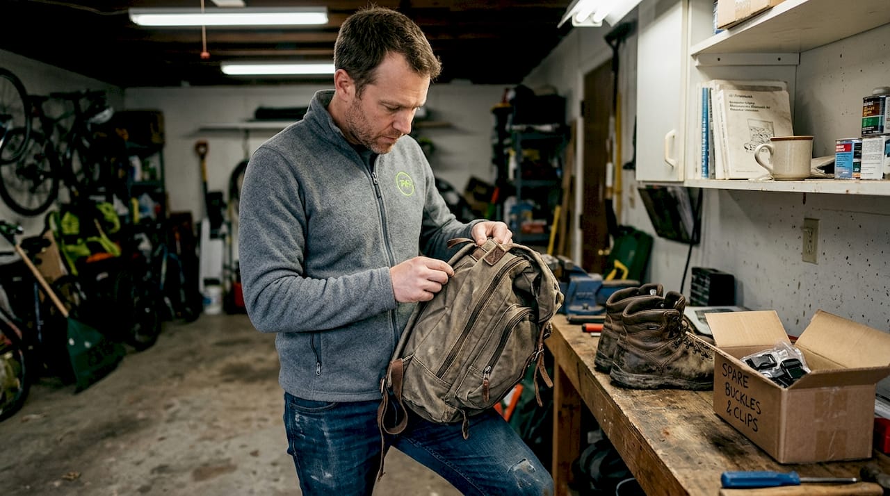 Inspecting backpack seams for durability