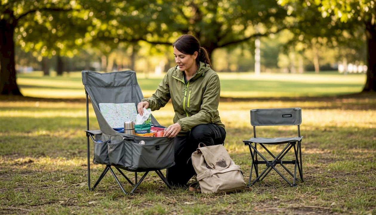 Comparing storage-heavy and minimal chairs outdoors