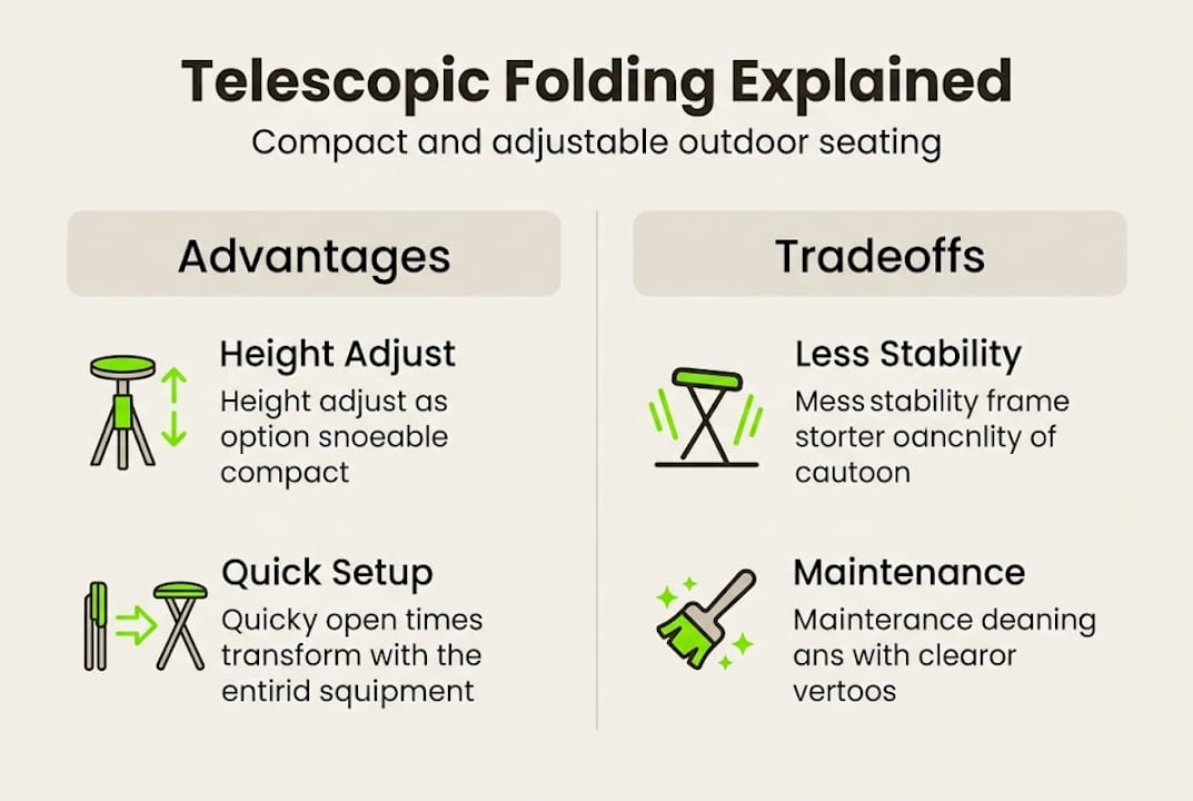 Infographic: telescopic folding seat pros cons