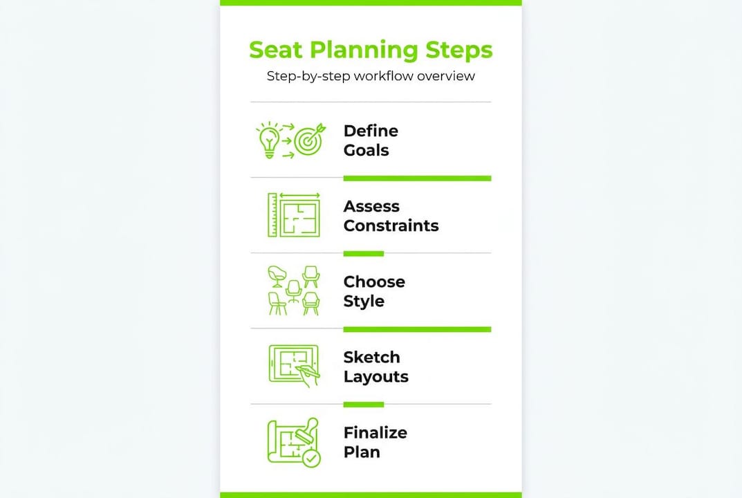 Infographic of event seating workflow steps