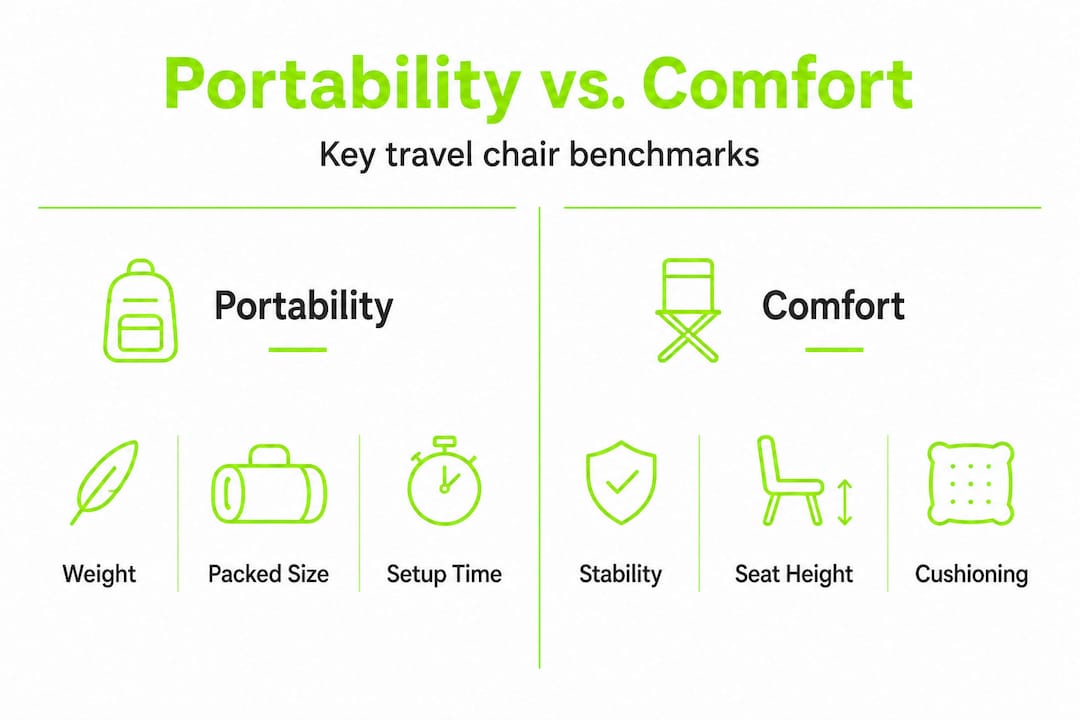 Infographic comparing portability and comfort features