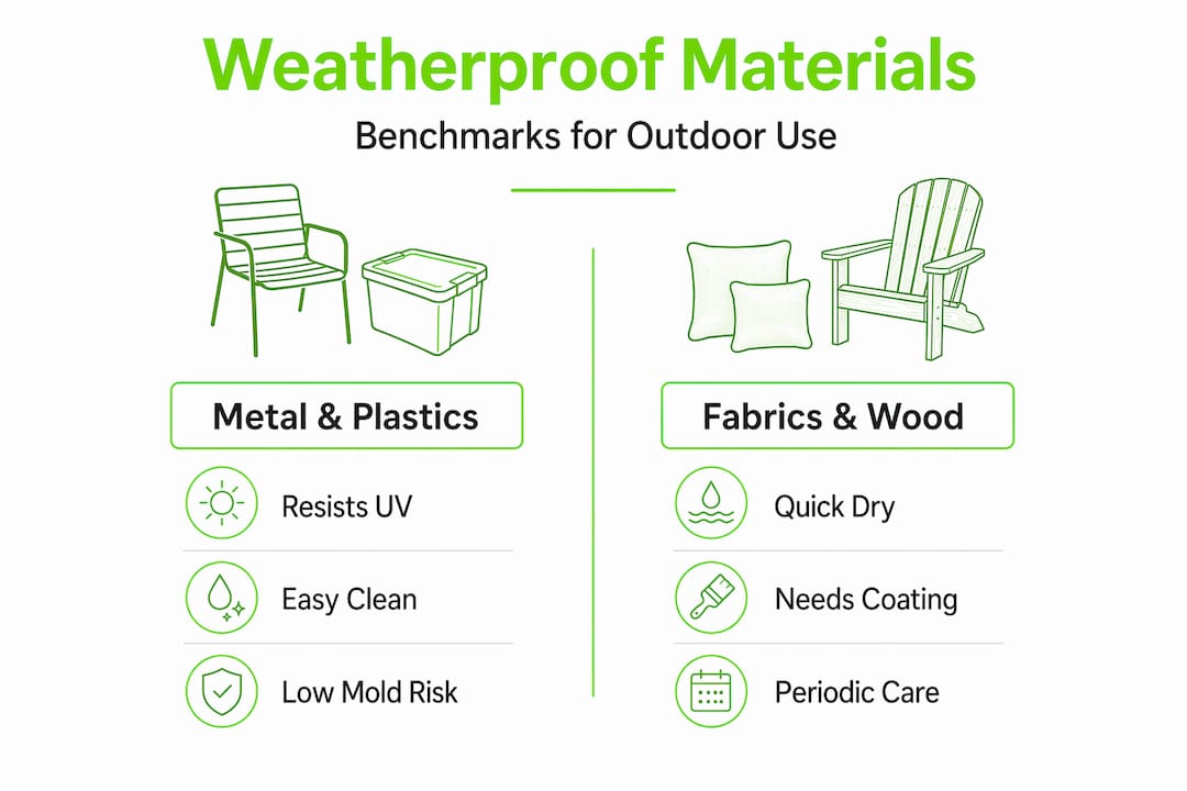 Infographic comparing outdoor materials durability