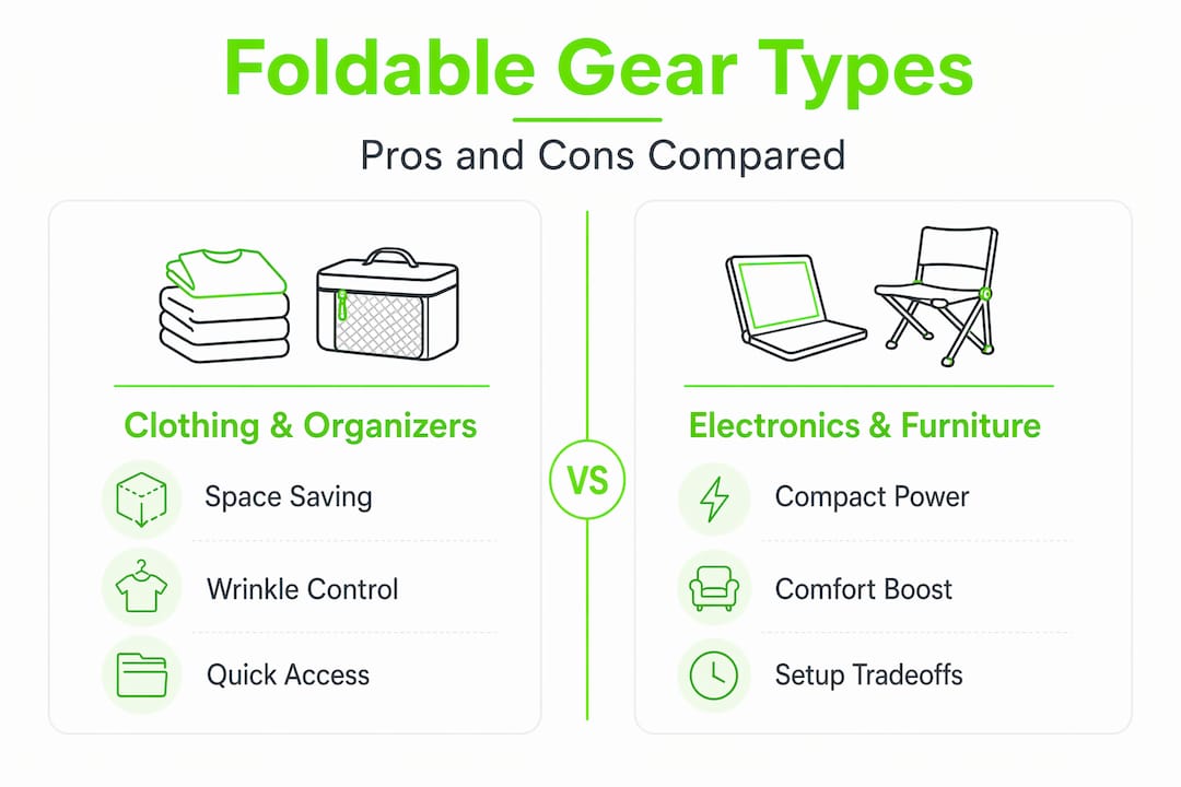 Infographic comparing foldable gear categories