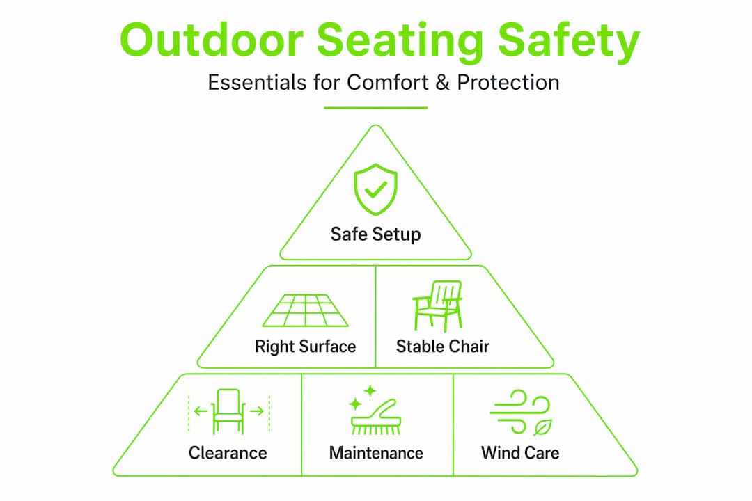 Hierarchy infographic ranking outdoor seating safety priorities