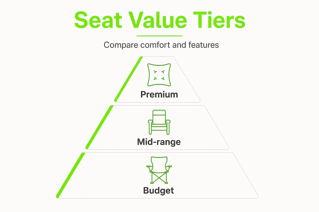 Hierarchical infographic showing campsite seat value tiers
