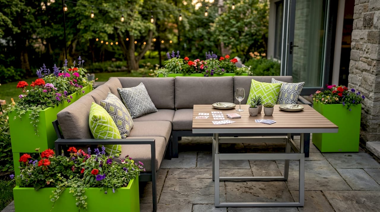 Rooftop terrace multifunctional hybrid seating setup