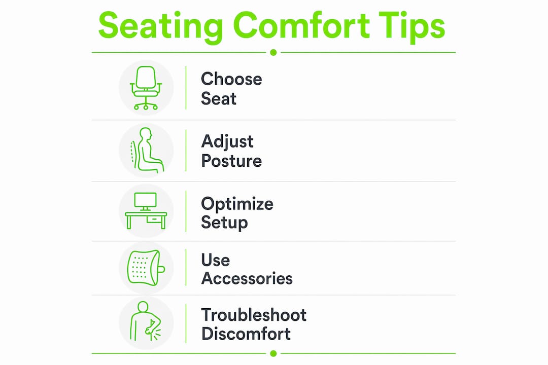 Infographic illustrating urban commuting seating tips