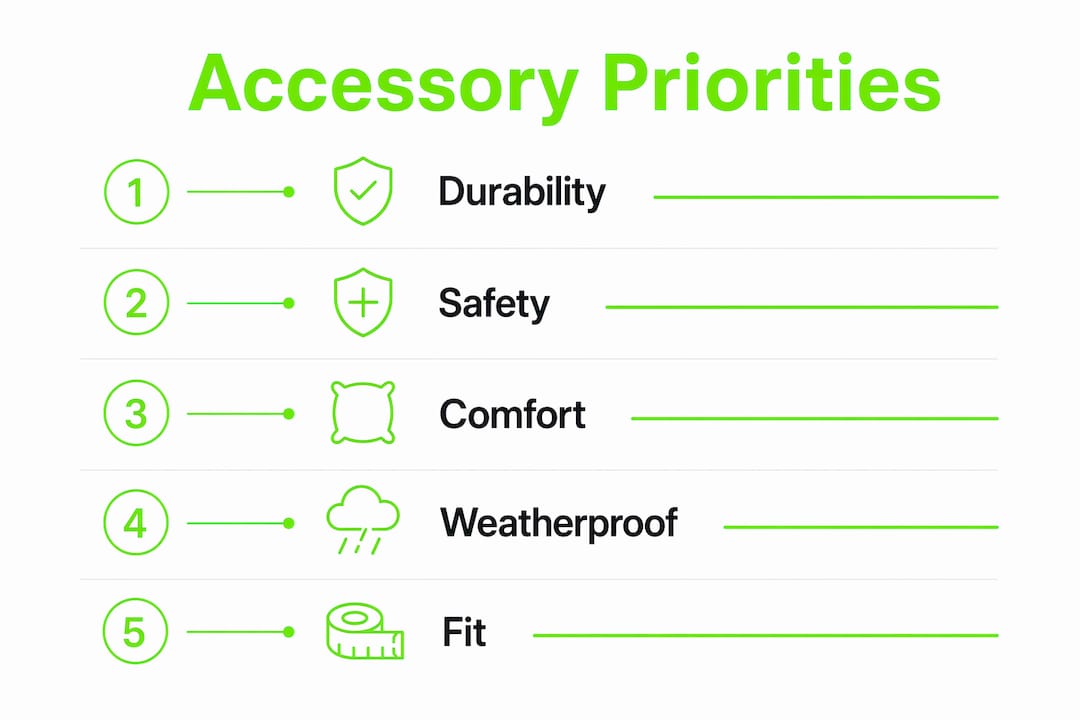Infographic showing hierarchy of outdoor accessory priorities