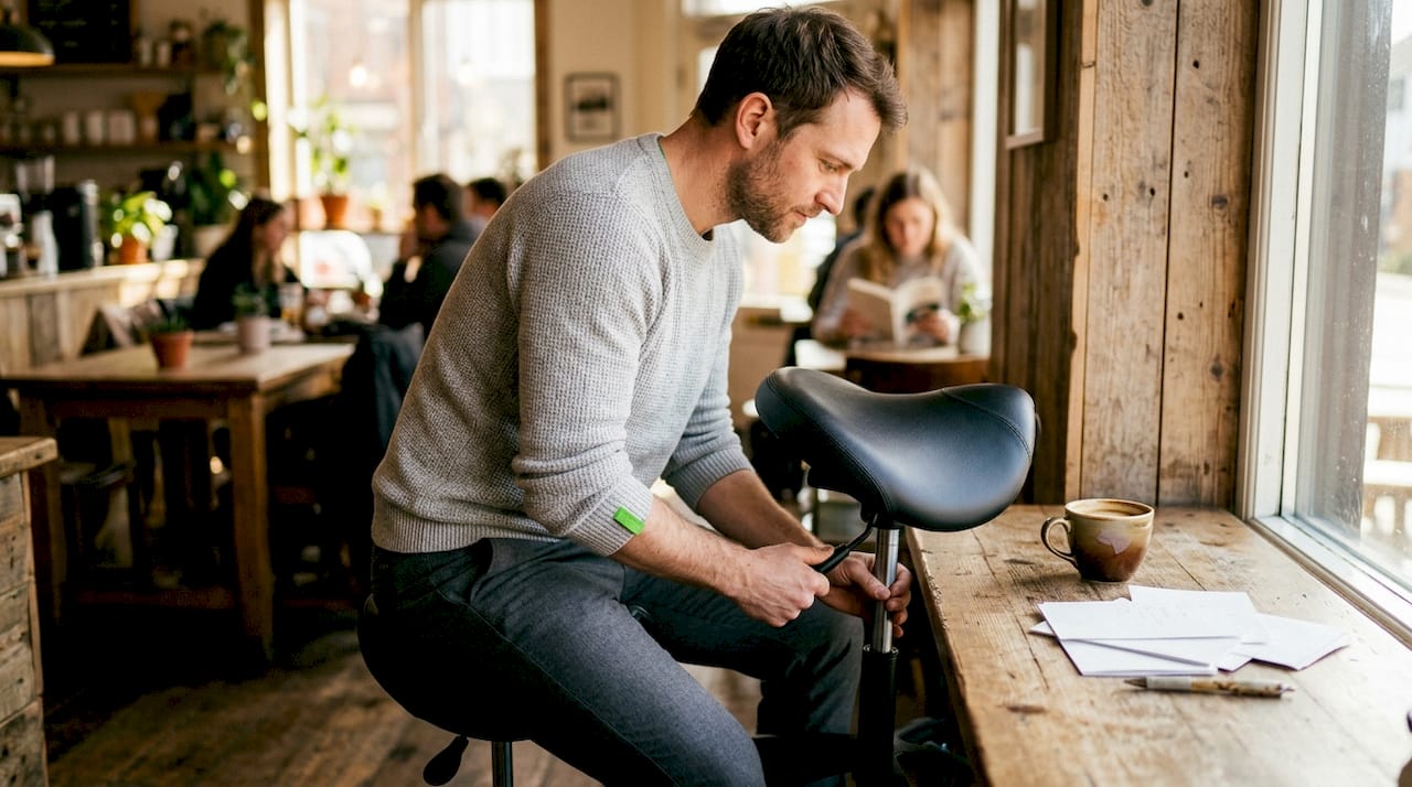 Hands adjusting ergonomic active seating chair