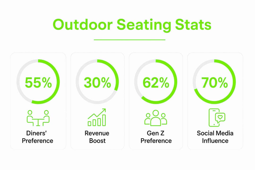 Infographic presenting key outdoor seating statistics