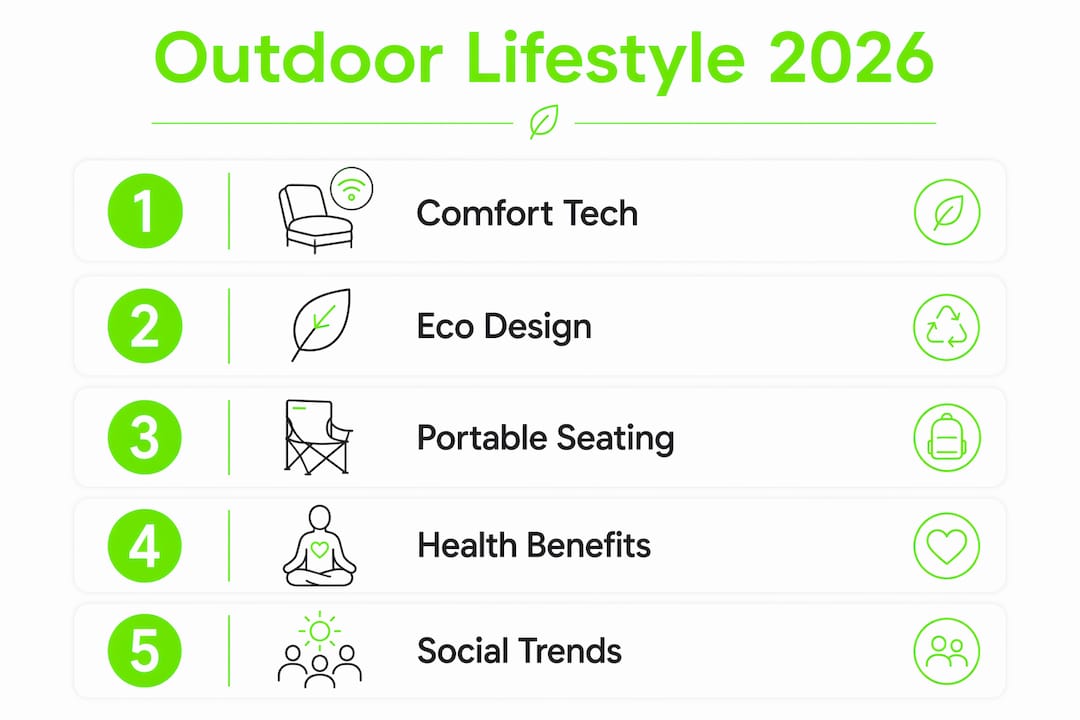 Infographic showing key trends in outdoor lifestyle 2026