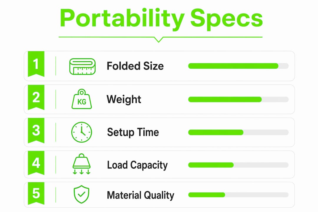 Infographic ranking portable seat portability specs