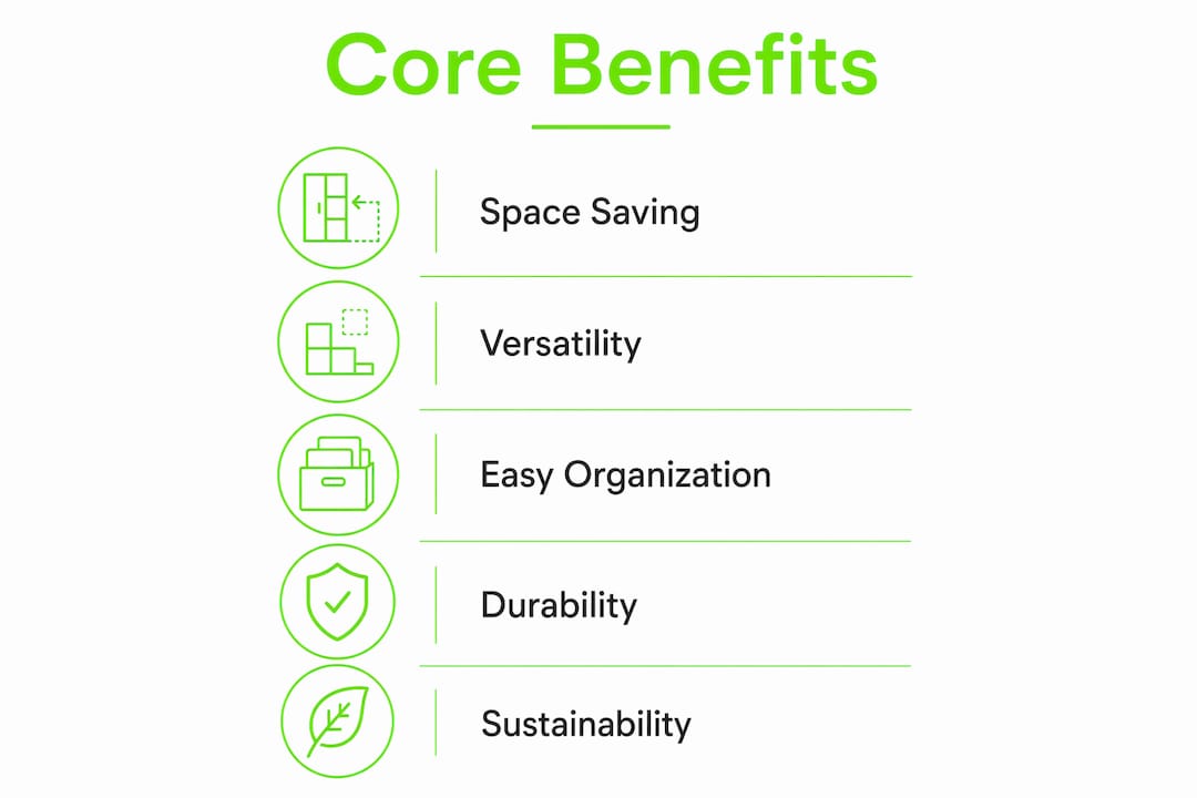 Infographic illustrating core benefits of packable accessories for campers