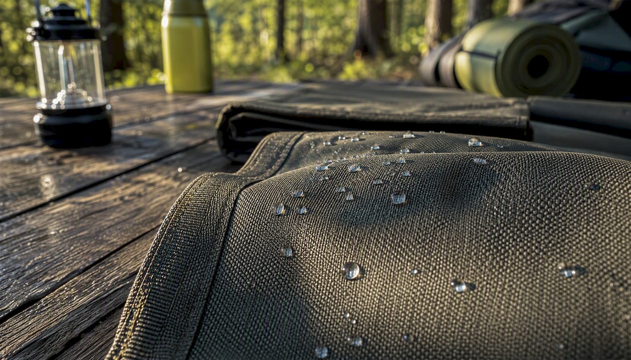 Close-up of durable water-resistant fabric