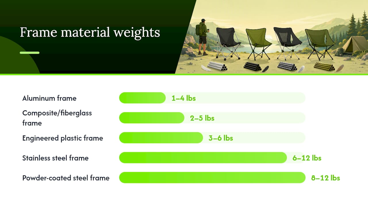 Comparison chart of camp chair materials and fabrics