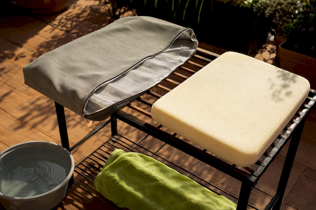 Cushion cover and foam drying separately