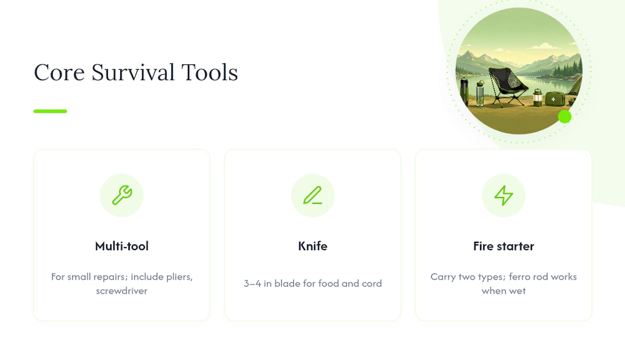 Three essential camping survival tools and uses