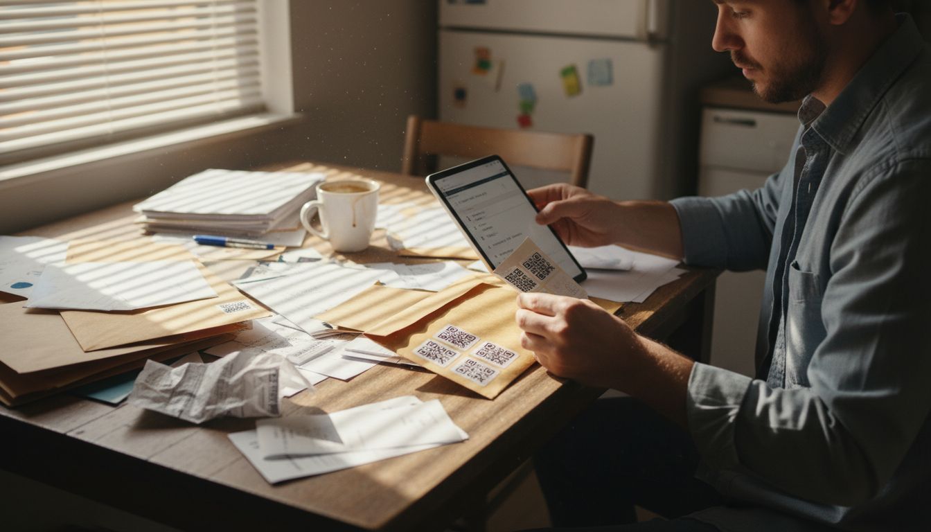 Labeling personal documents with QR codes