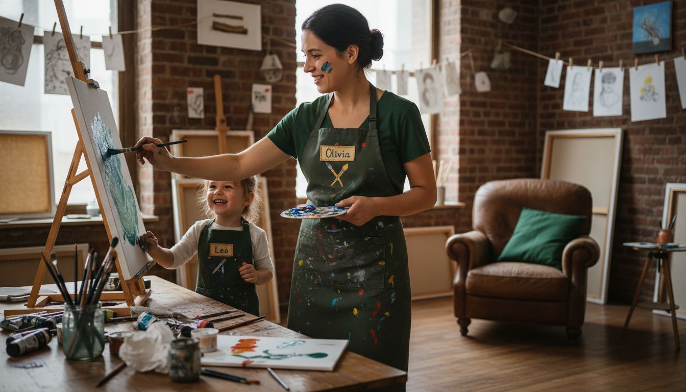 personalised apron art studio