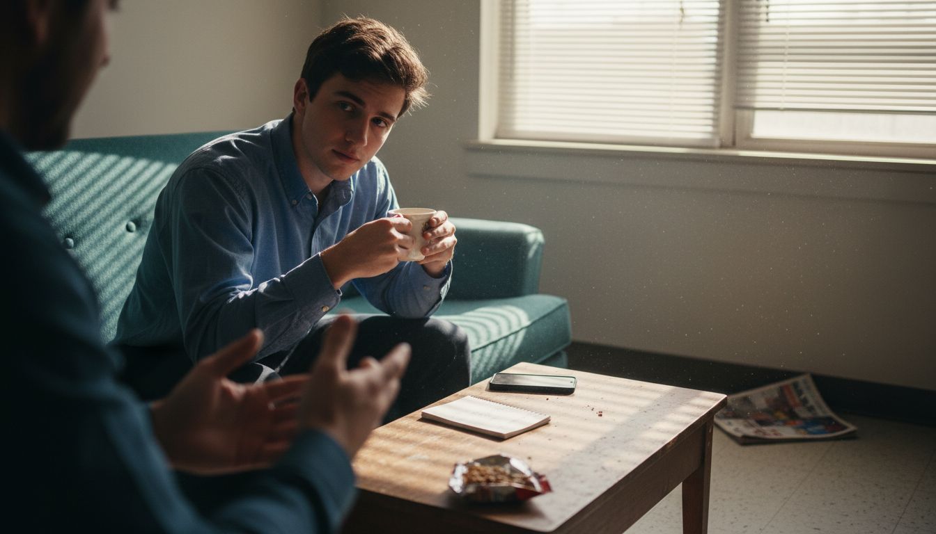 Listening attentively during coworker conversation