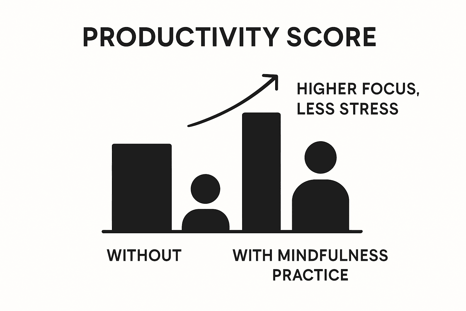 Infographic comparing productivity with mindfulness
