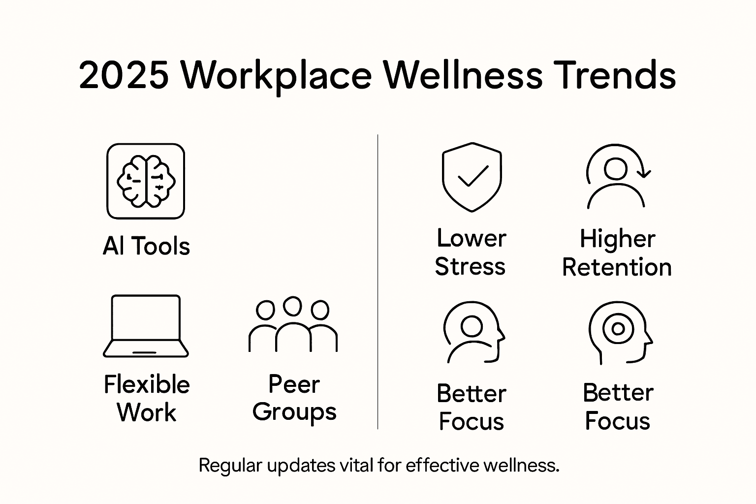 Infographic outlining 2025 workplace mental health trends