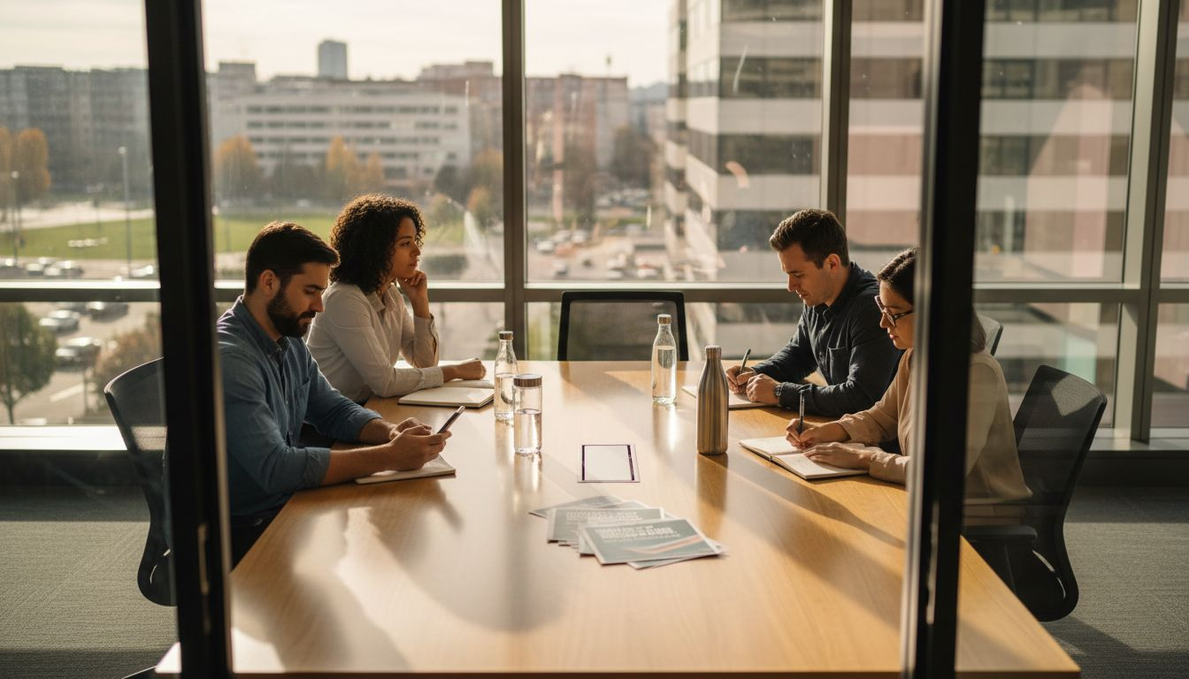 Team discussing workplace mental wellness strategies