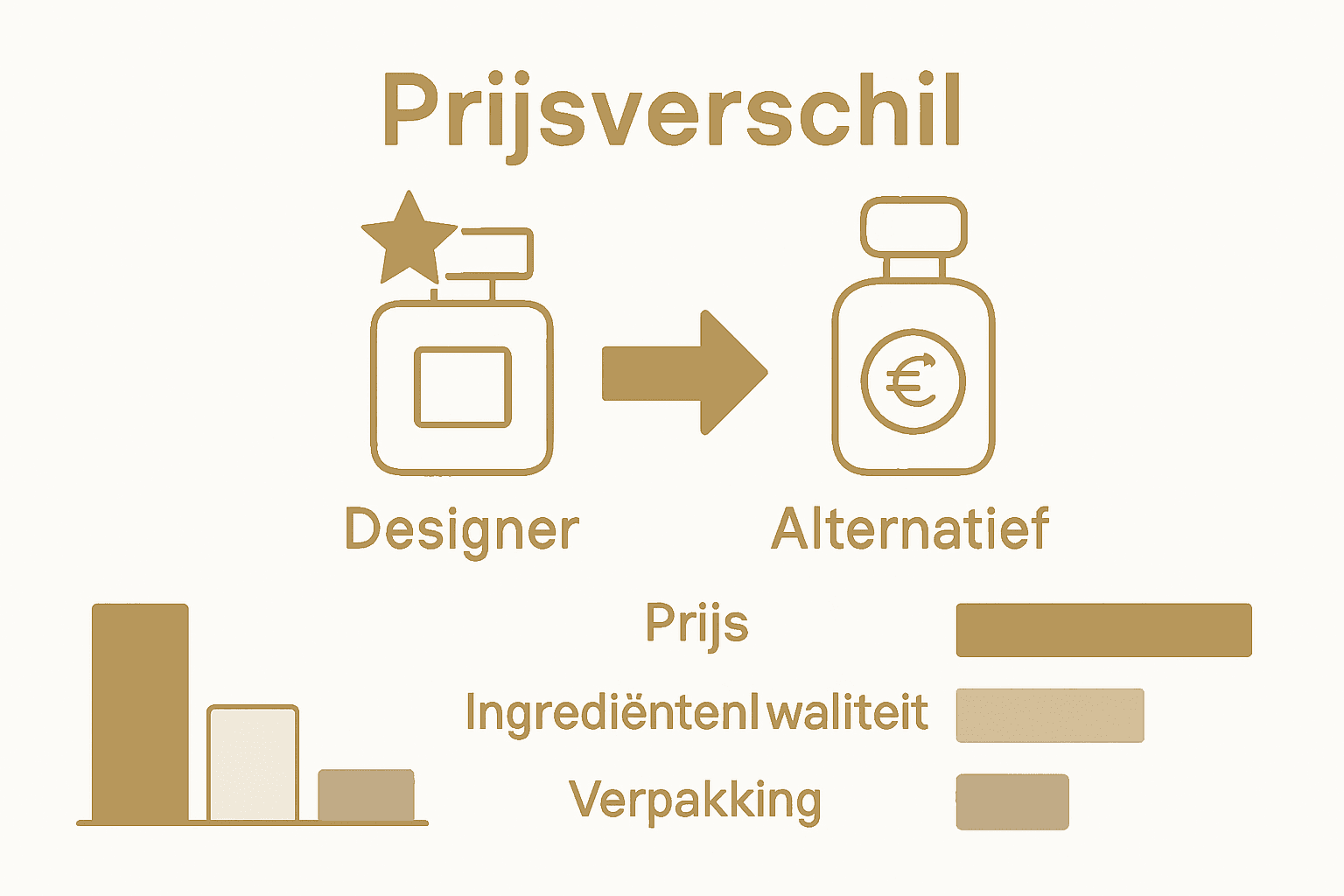 Infographic over prijsverschil designer versus alternatief parfum