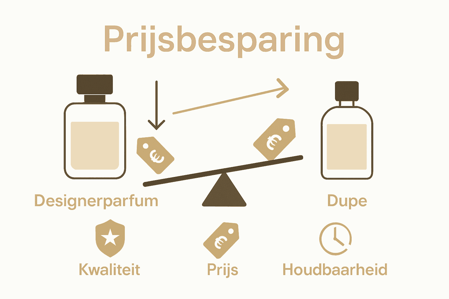 Infographic vergelijkt designerparfum met dupe op prijs en kwaliteit