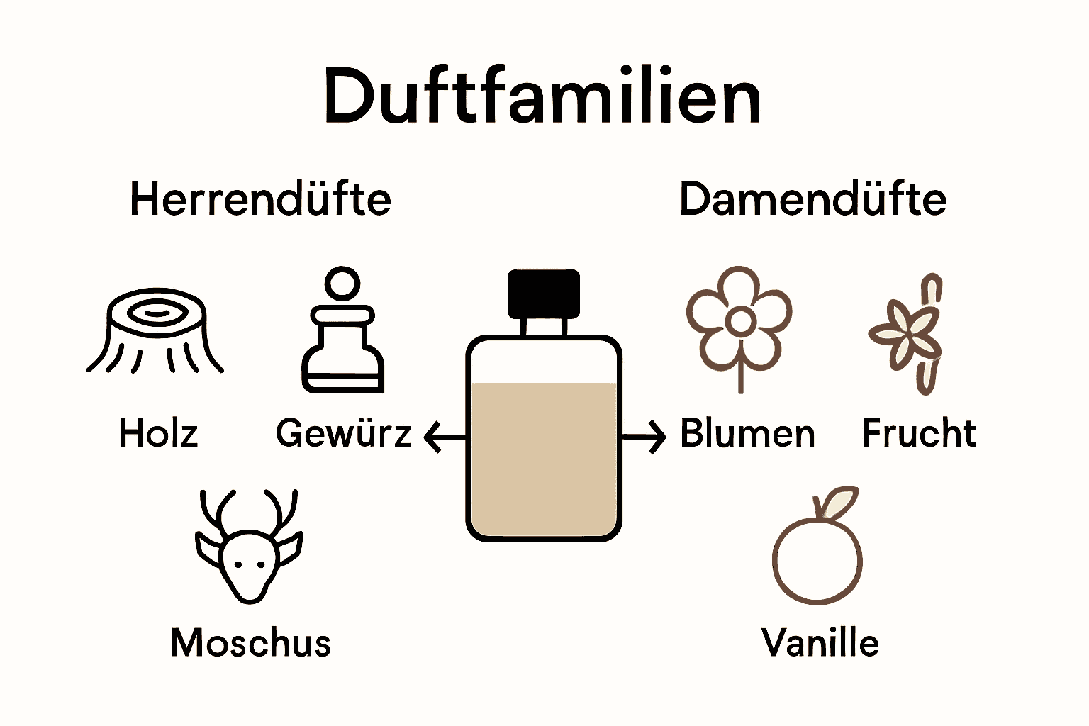 Infografik: Vergleich Duftfamilien Damen und Herren
