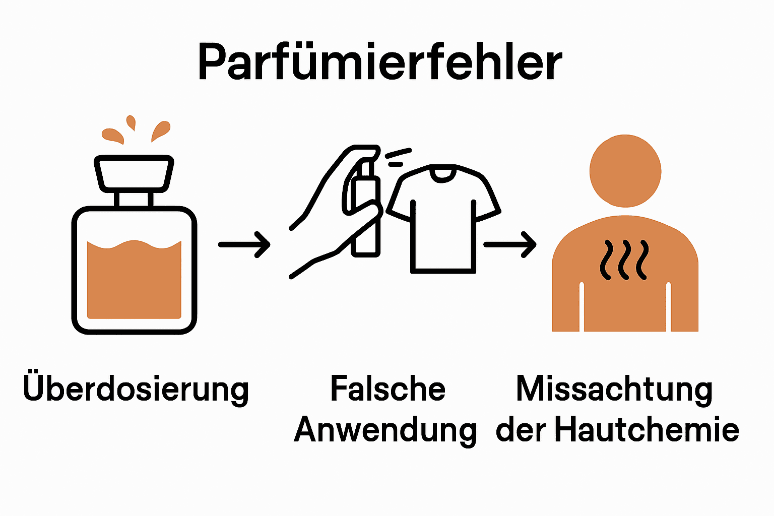 Infografik zu häufigen Fehlern beim Parfümieren