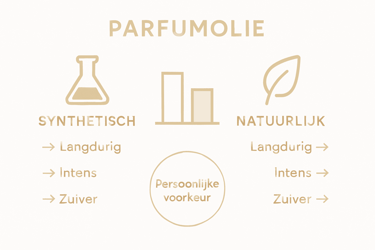 Infographic: de verschillen tussen synthetische en natuurlijke parfumoliën op een rij