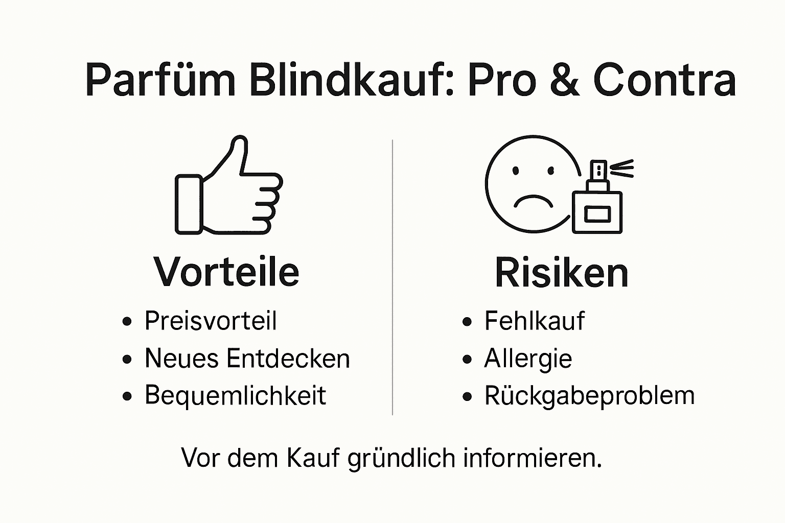 Infografik: Chancen und Fallstricke beim Parfümkauf ohne vorheriges Probeschnuppern