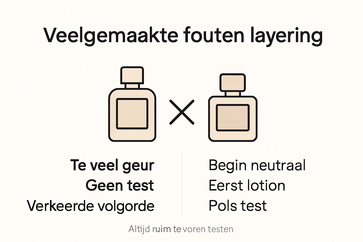 Infographic: veelgemaakte fouten bij parfum layering én slimme tips om het goed aan te pakken